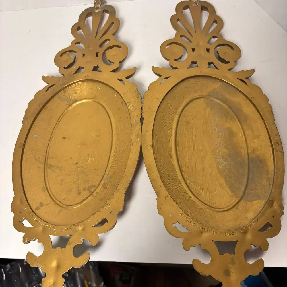 Vintage Dart Industries Gold Greek Goddess Wall Plaques# 7246, 20 inches MCM